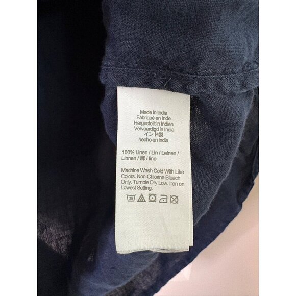 J.Crew Women's 100% Linen Baird McNutt Irish Linen Navy Shirtdress Size Small - Picture 5 of 12